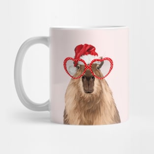 Christmas Hipster Capybara Mug